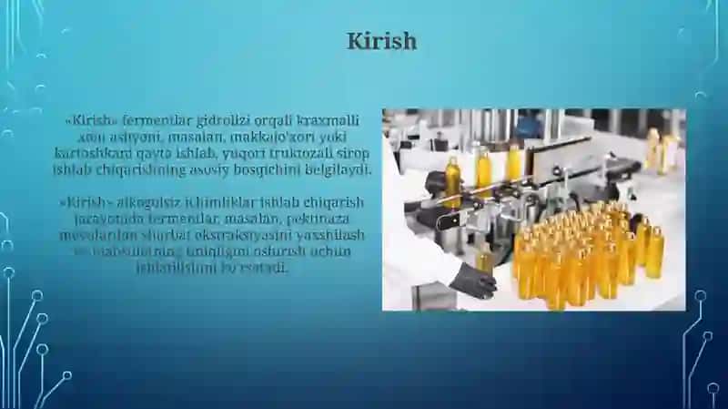 Sharbatlar va Lamal kogolli ichimliklar ishlab chiqarishda fermentlardan foydalanish 3