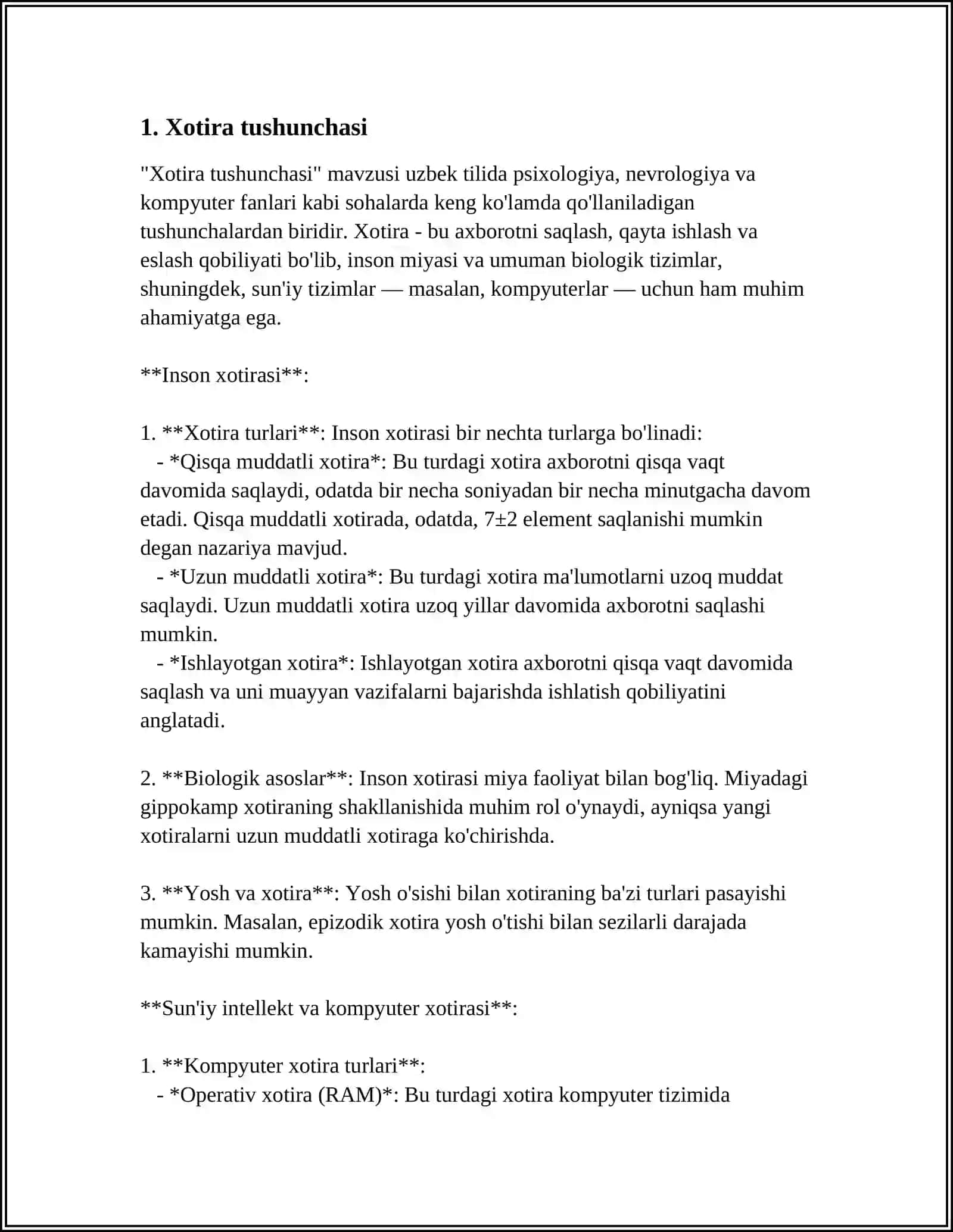 XOTIRA HAQIDA TUSHUNCHA VA UNING NERV-FIZIOLOGIK ASOSI 3