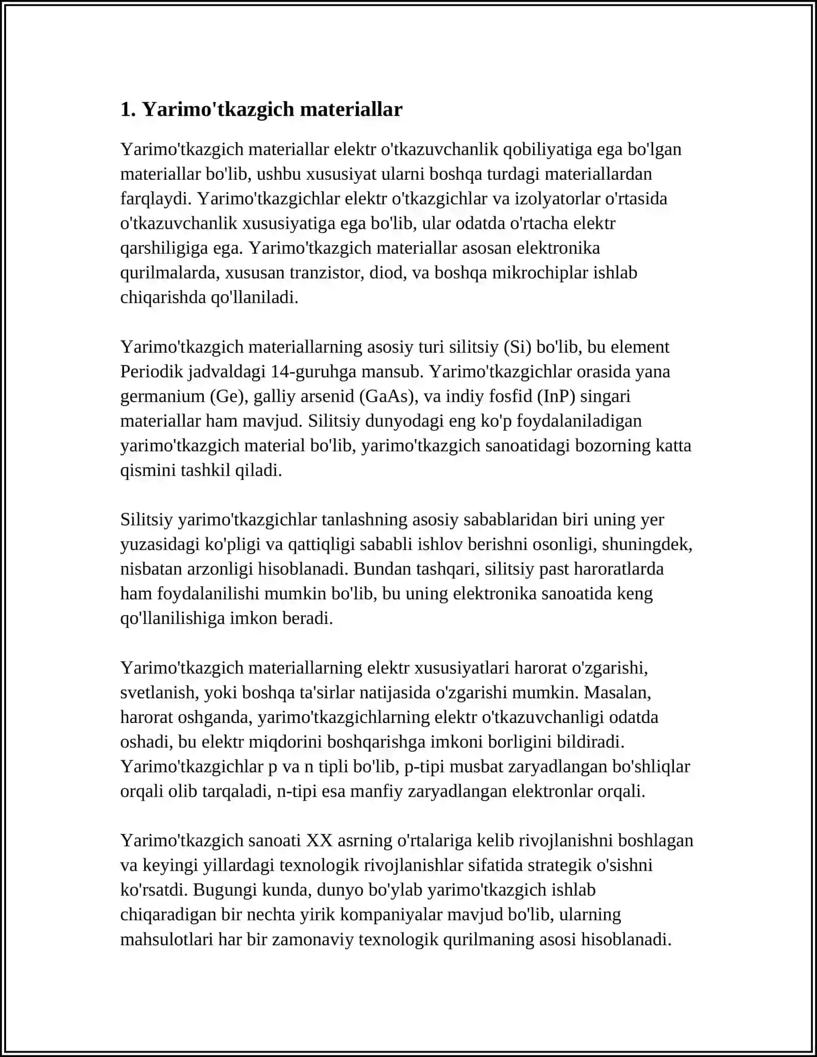 BURCHAKLI SILJICHLARDA OPTOELEKTRON ŌZGARTKICHLAR 3