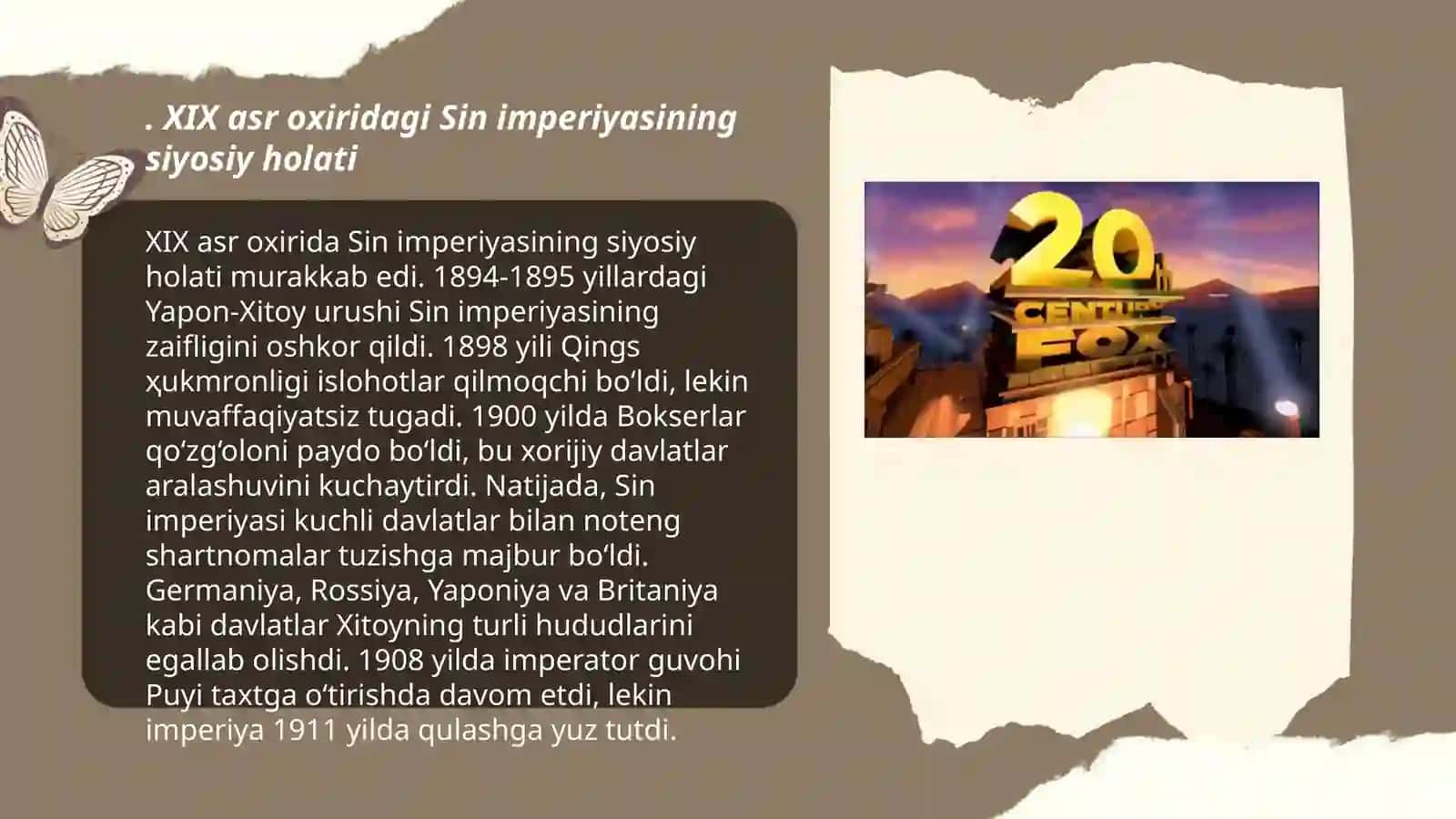 XIX asr oxiri XX asrlarda Sin imperiyasi davridagi Xitoy madaniyati 3