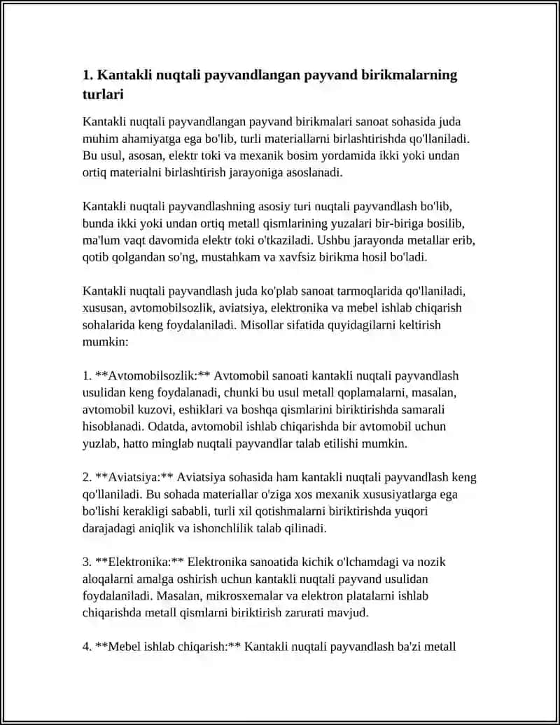 Kantakli nuqtali payvandlangan payvand birikmalarni chozilishida mustaxkamlikka sinash 3
