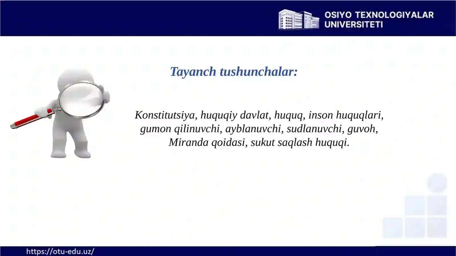 Konstitutsiyada Gumon Qilinuvchi, Ayblanuvchi Yoki Sudlanuvchining Huquqlariga oid muhim qoidalar 3