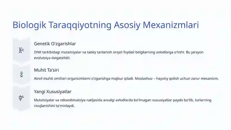 Biologik Taraqqiyot va Regress: Hayotiy Jarayonlarning Ikki Tomoni 3