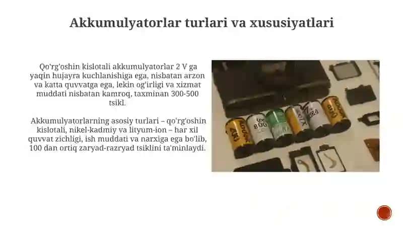 Akkumulyatorlar turlari va xususiyatlari 3