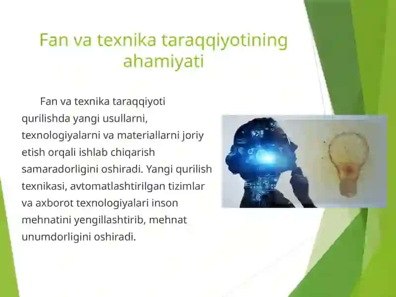 Qurilishda fan va texnika taraqqiyoti hamda uning iqtisodiy samaradorligi 3