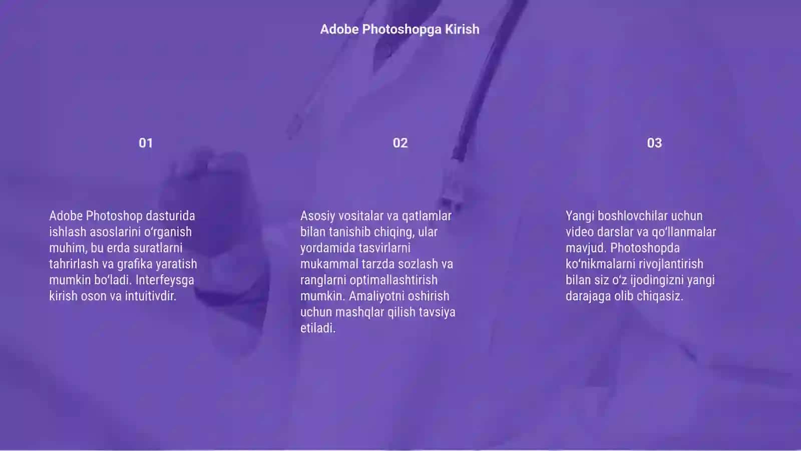 Adobe Photoshop dasturida ishlash asoslari 3