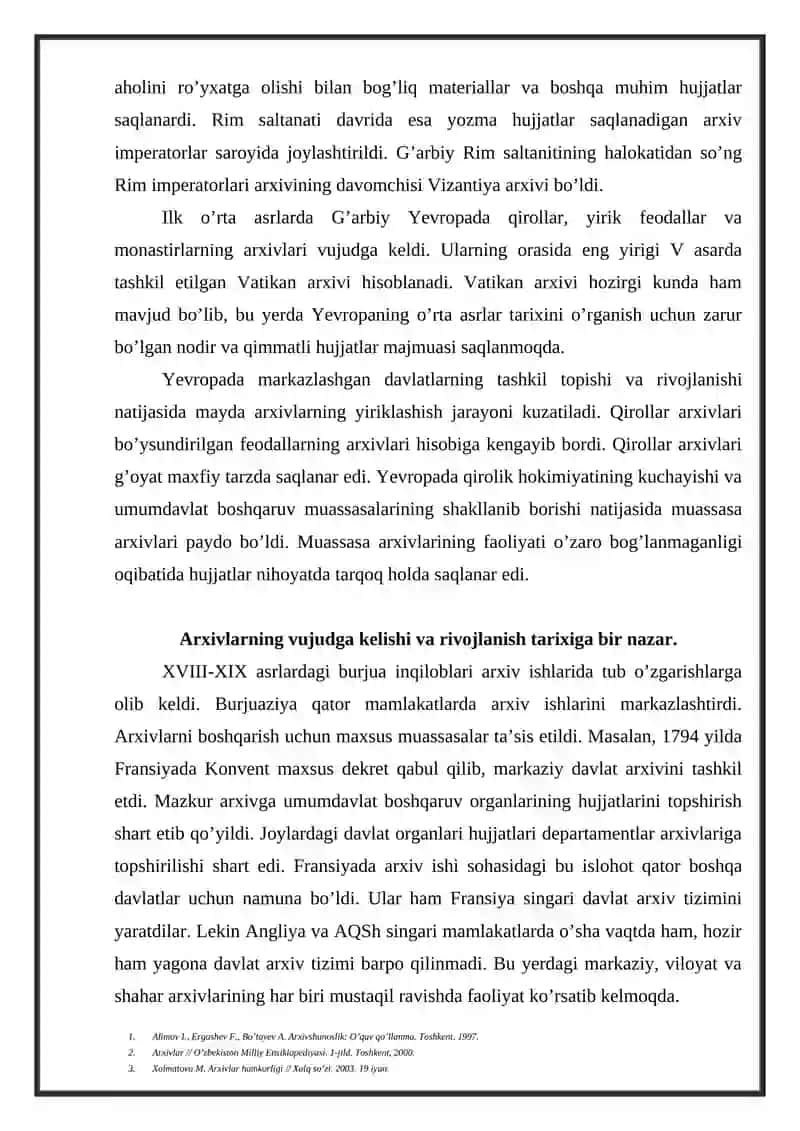 Arxiv ishini rivojlantirishning dolzarb masalalari 3