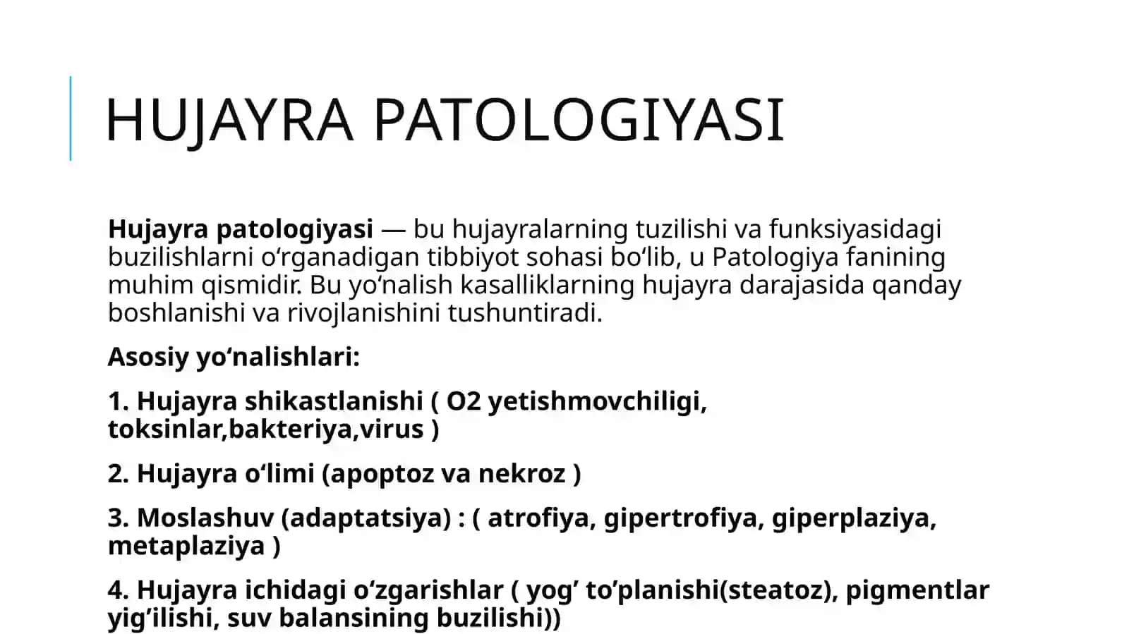 Hujayra patologiyasi va o'limi apoptoz va nekroz 3