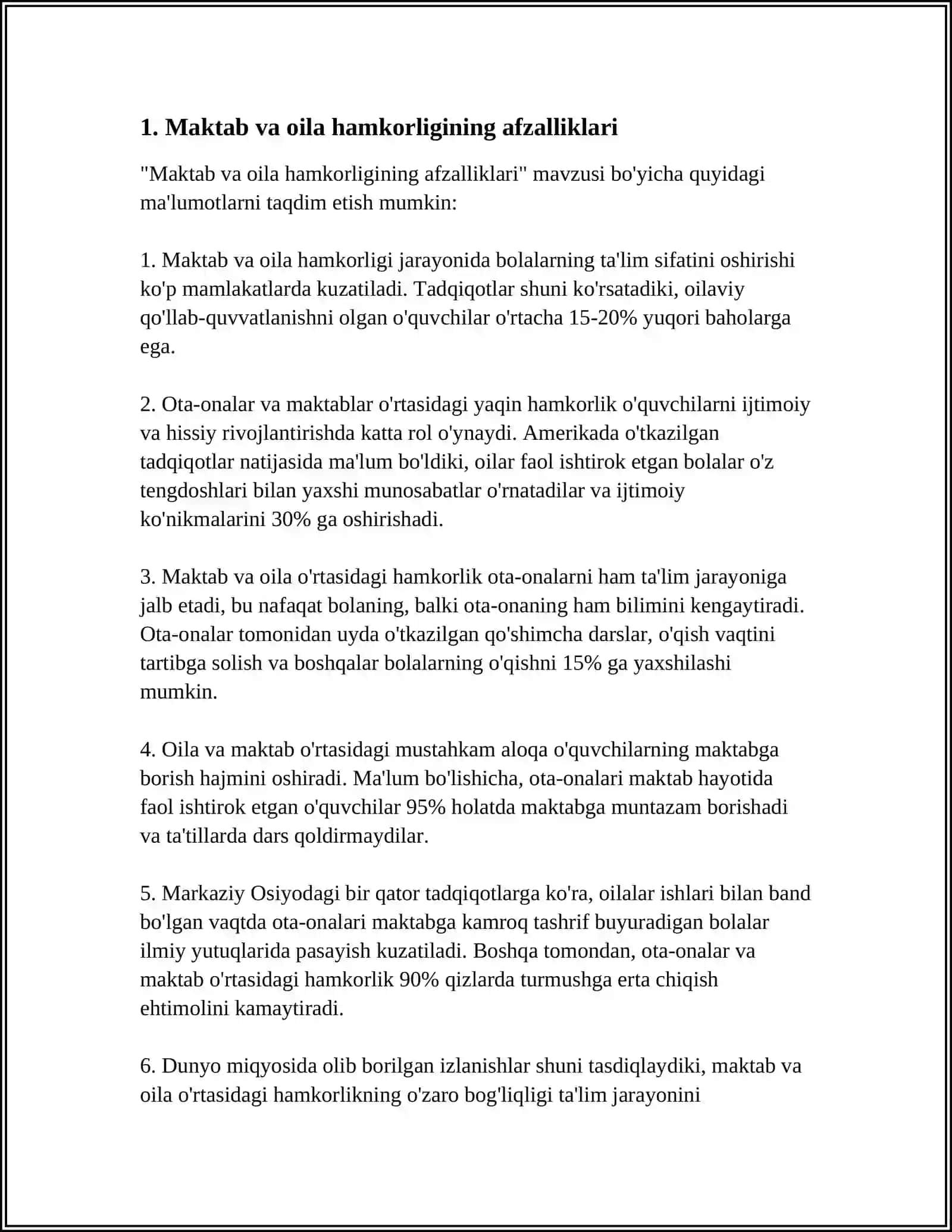 “MAKTAB, OILA VA MAHALLA HAMKORLIGI” KONSEPSIYASINI O’RGANIB TAHLIL QILISH 3