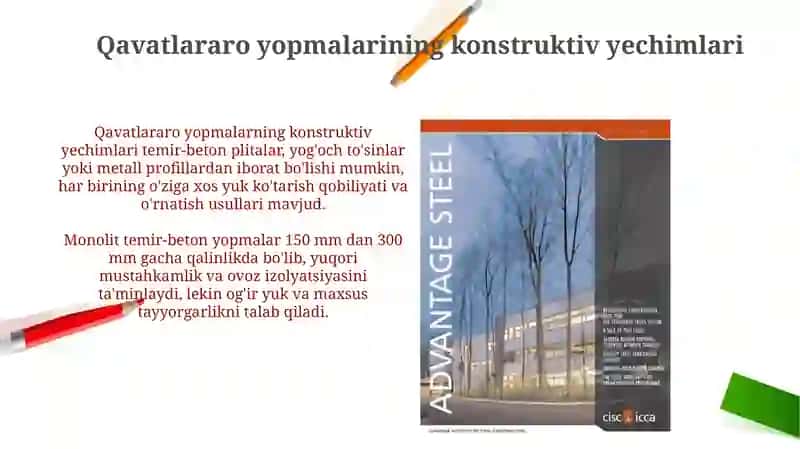 Balkali qavatlararo yopmalarning konstruktiv yechimlari. Montaj rejalarini ishlab chiqish 3