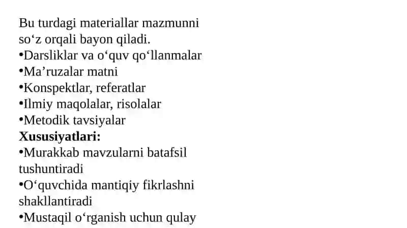 o'quv materiallarining asosiy turlari 3