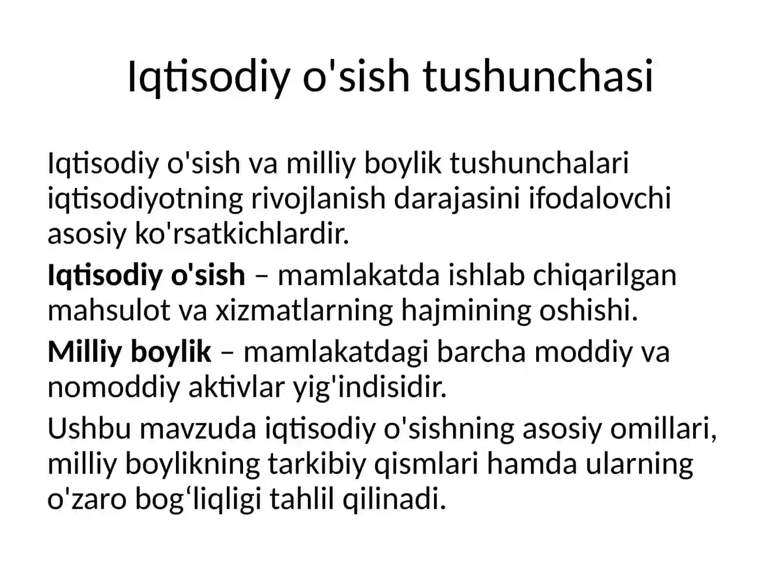 Iqtisodiyo'sish va milliy boylik tushunchalari 3