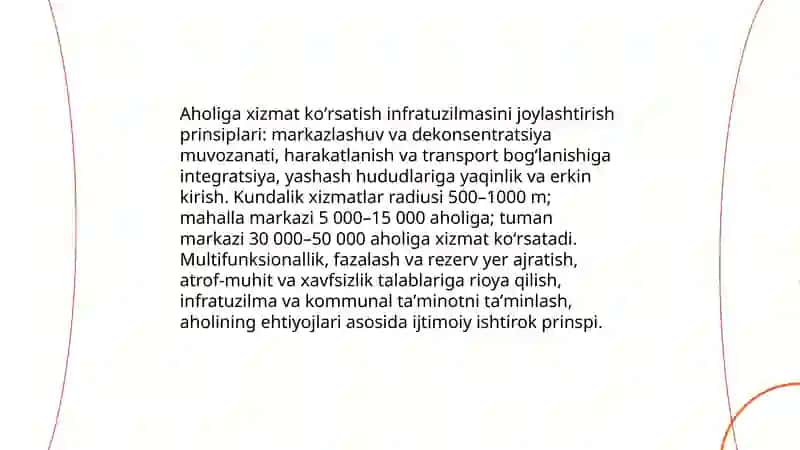 Aholiga xizmat koʻrsatish sohalarini joylashtirish 3