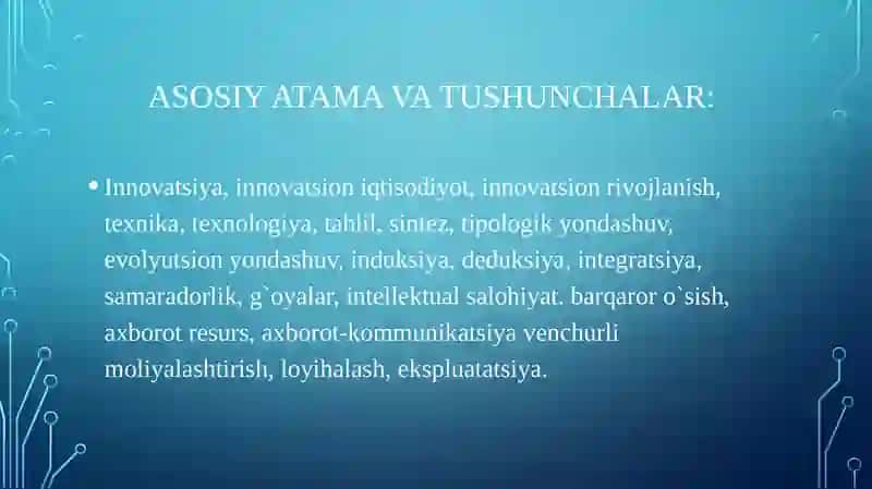 INNOVATSION IQTISODIYOTNING UMUMIY ASOSLARI 3