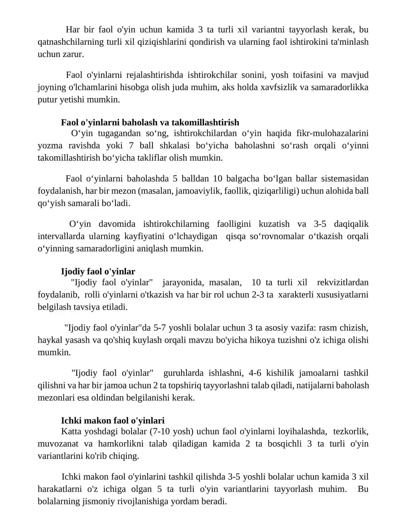 Harakatli o'yin namunalarini tayyorlash 3