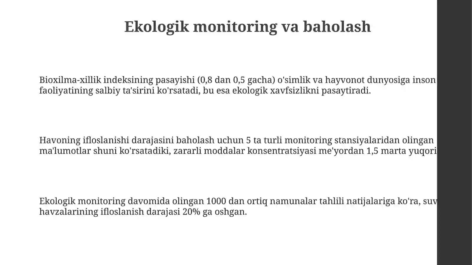 Ekologik xavfsizik va barqaror rivojlanish 3