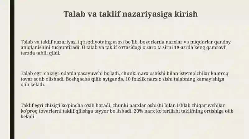 Talab va taklif nazariyasi va bozor muozanati 3