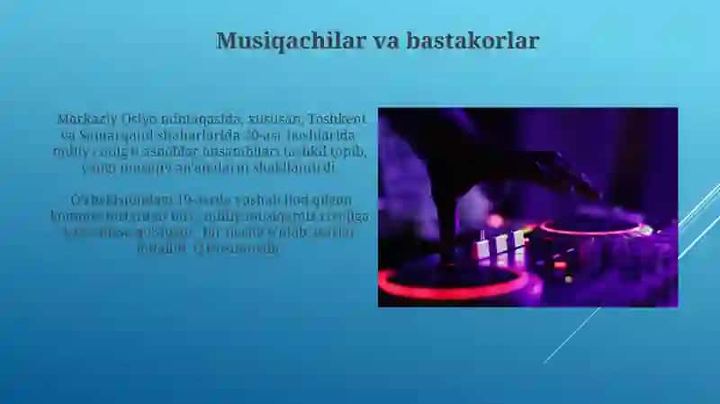 Sharq mamlakatlari musiqasi va madaniyati yaratib turish 3