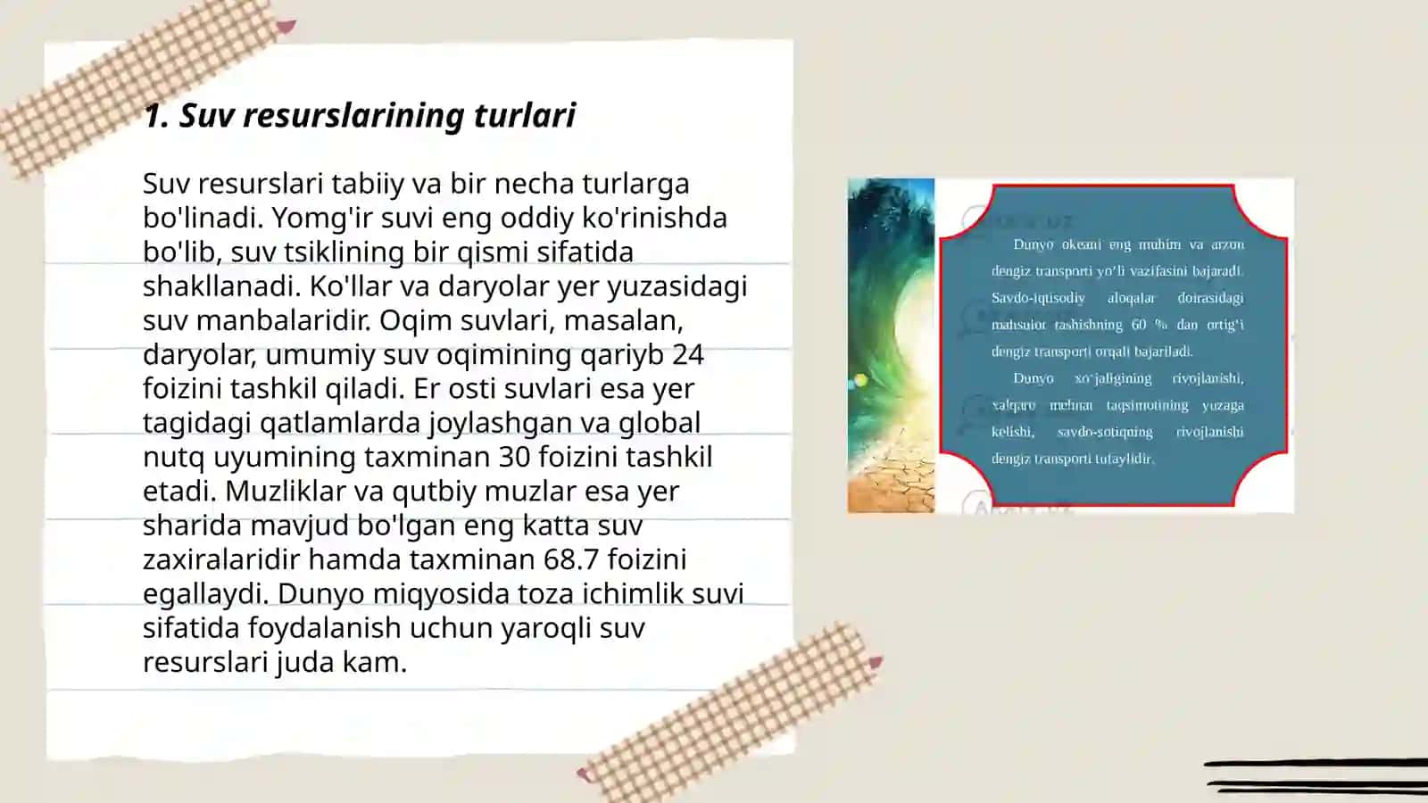 Suv resurslari ulardan foydalanish va muhofaza qilish 3