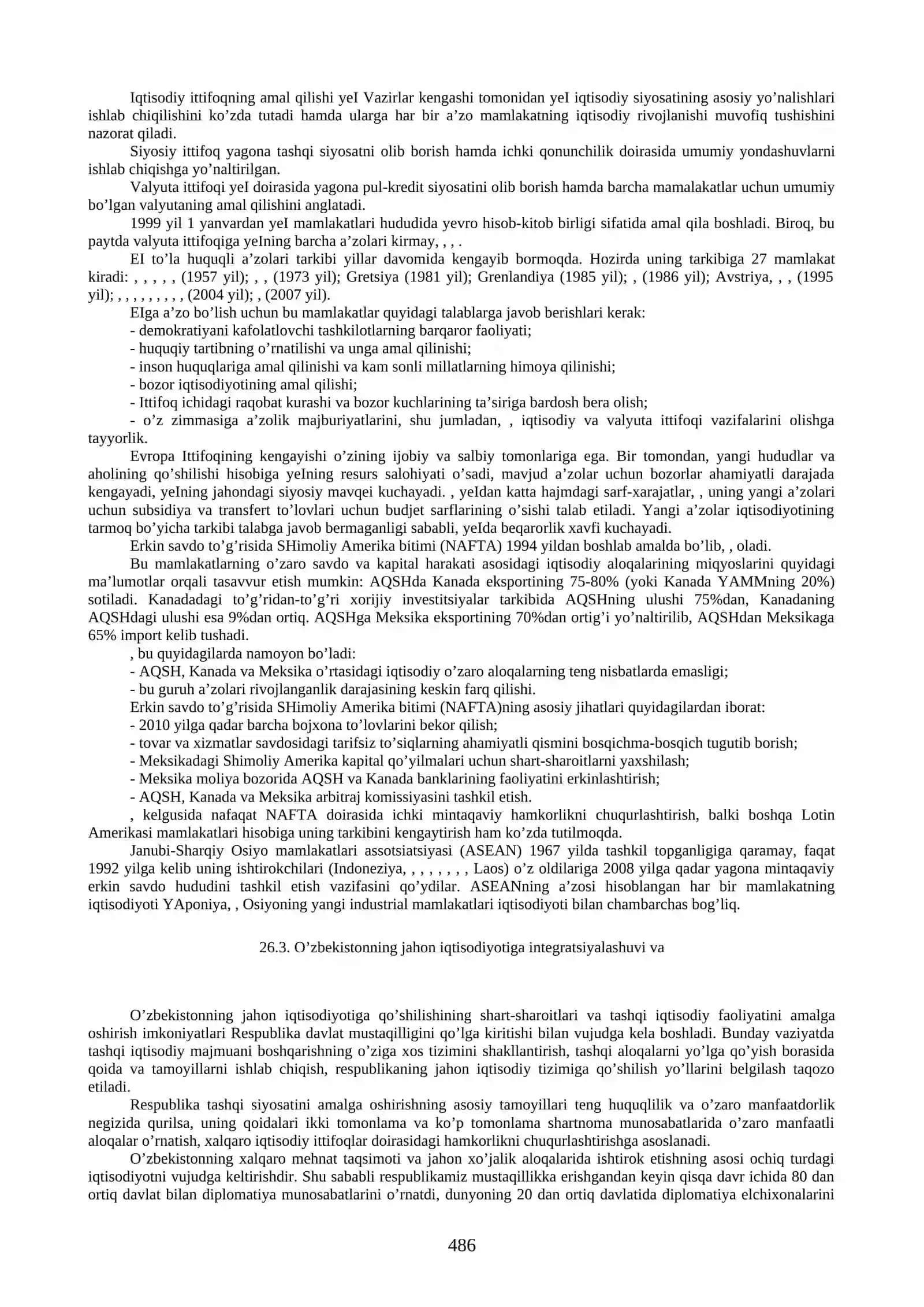 Xalqaro iqtisodiy intеgratsiya va O’zbekistonning jahon hamjamiyatiga kirib borishi 3