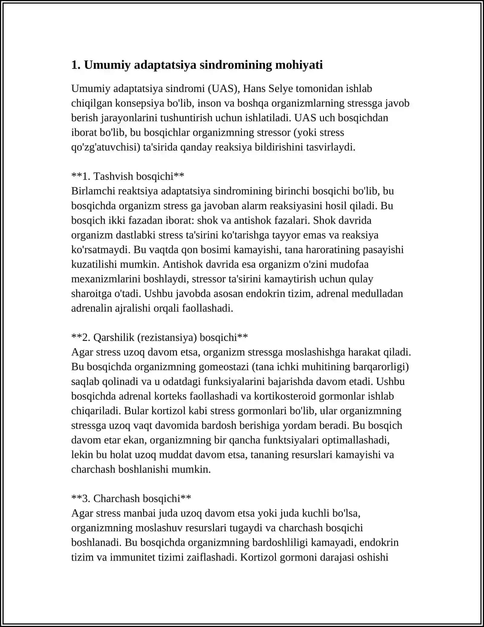 UMUMIY ADAPITASION SINDROM EMBRIOGENEZ PATALOGIYASI 3