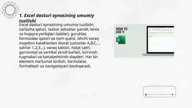 MS Excel dasturi oynasi 3