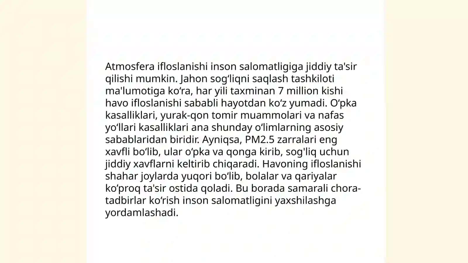 Atmosferaning ifloslanishi natijasida yuzaga keladigan ijtimoy-iqtisodiy zarar 3