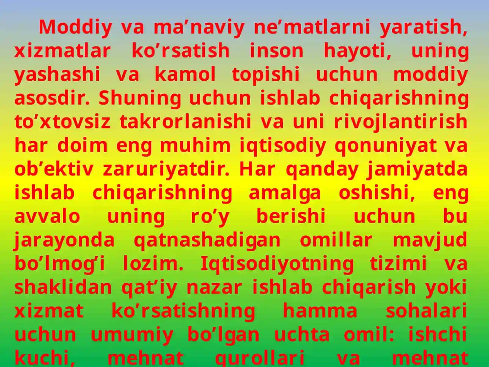 Ishlabchiqarish jarayonlari va uning natijalari 3