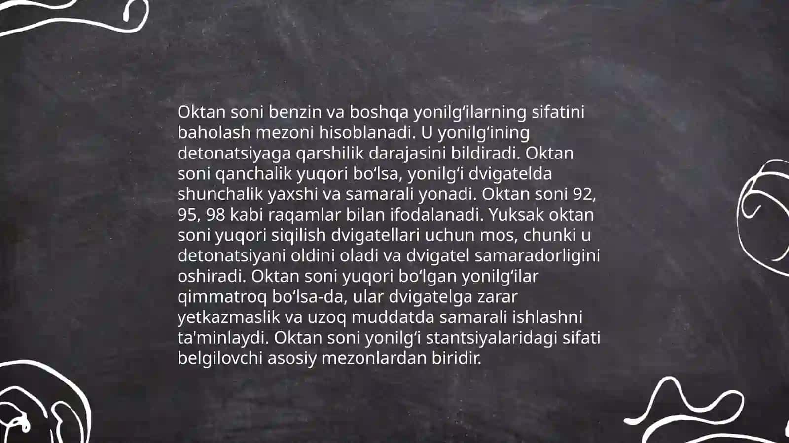 Yoqilgʻilarni oktan va setan sonlarini oshirish usullari 3