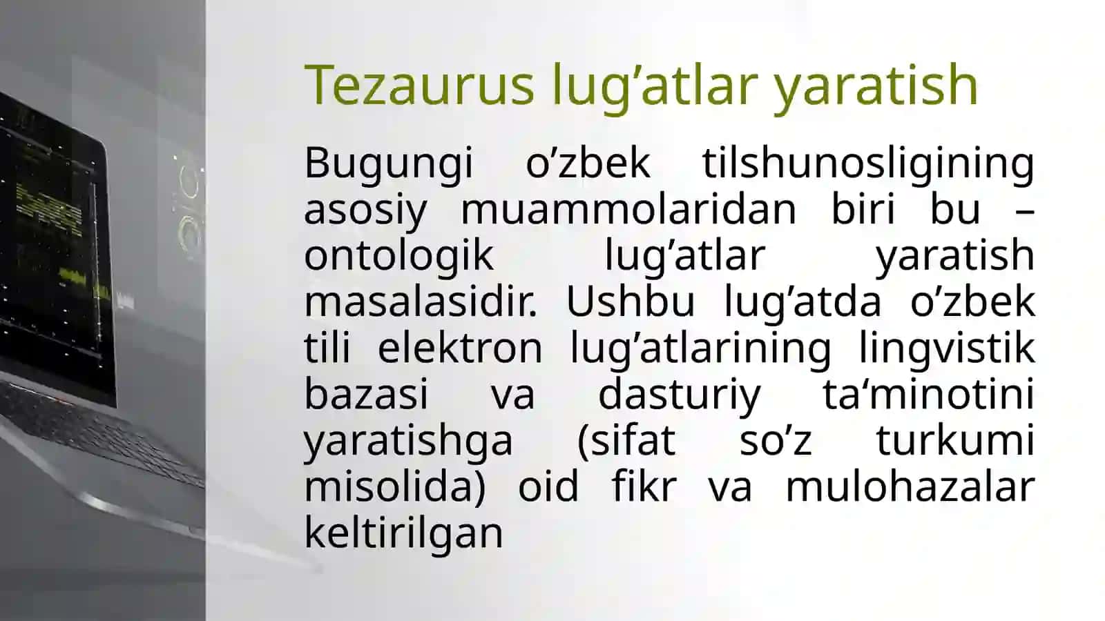 O’zbekcha tezaurus lug’atini yaratish 3