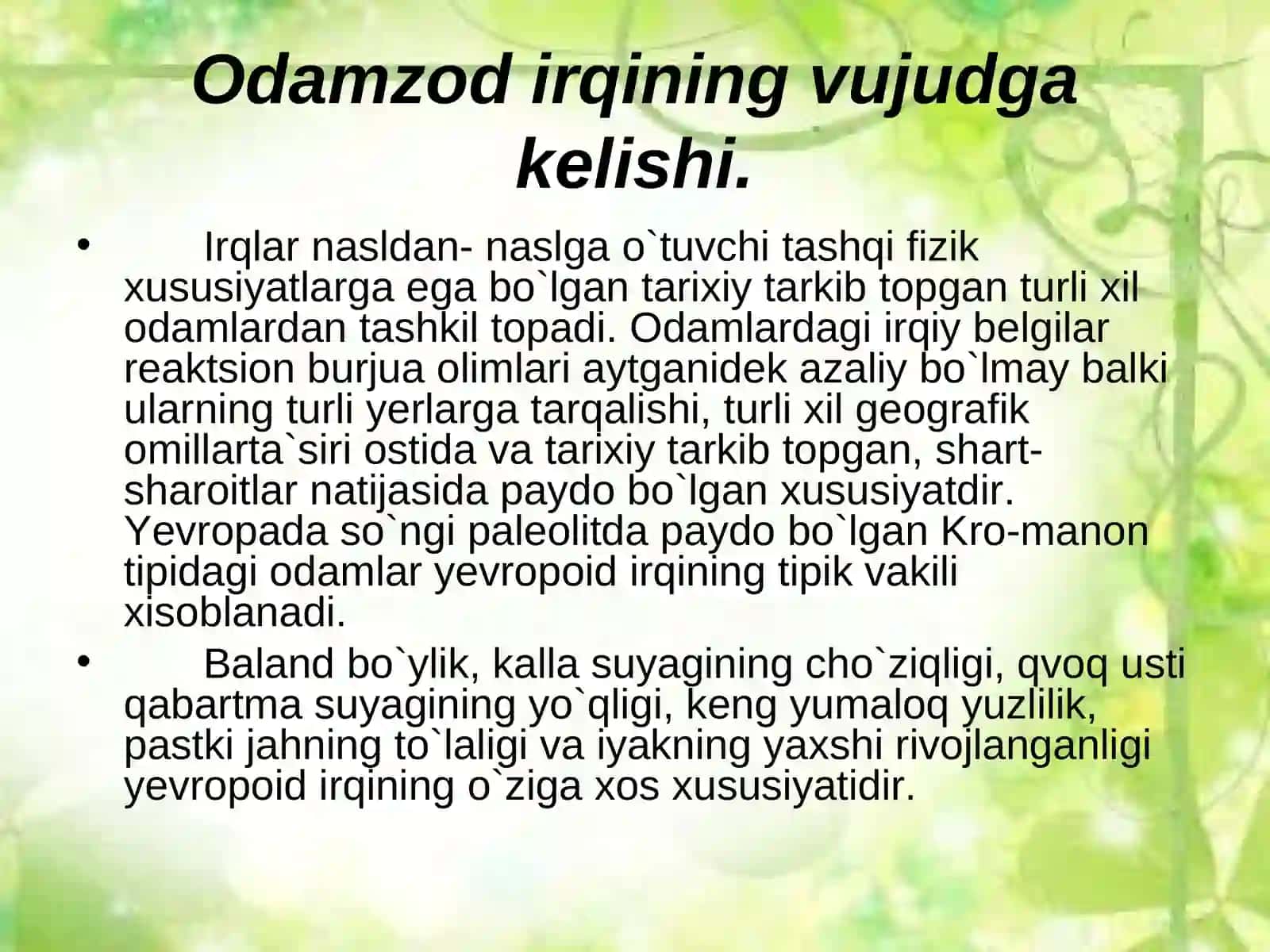Irqlar va ularning vujudga kelishi 3
