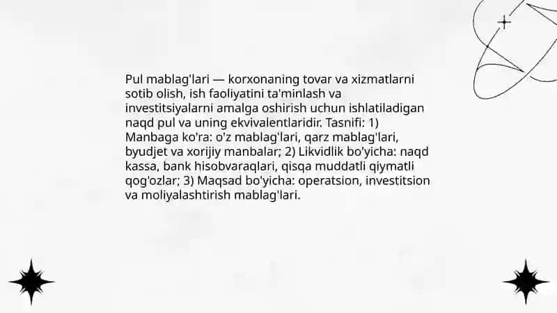 Pul mablag'lari tarkibi, tuzilishi va dinamikasi tahlili 3
