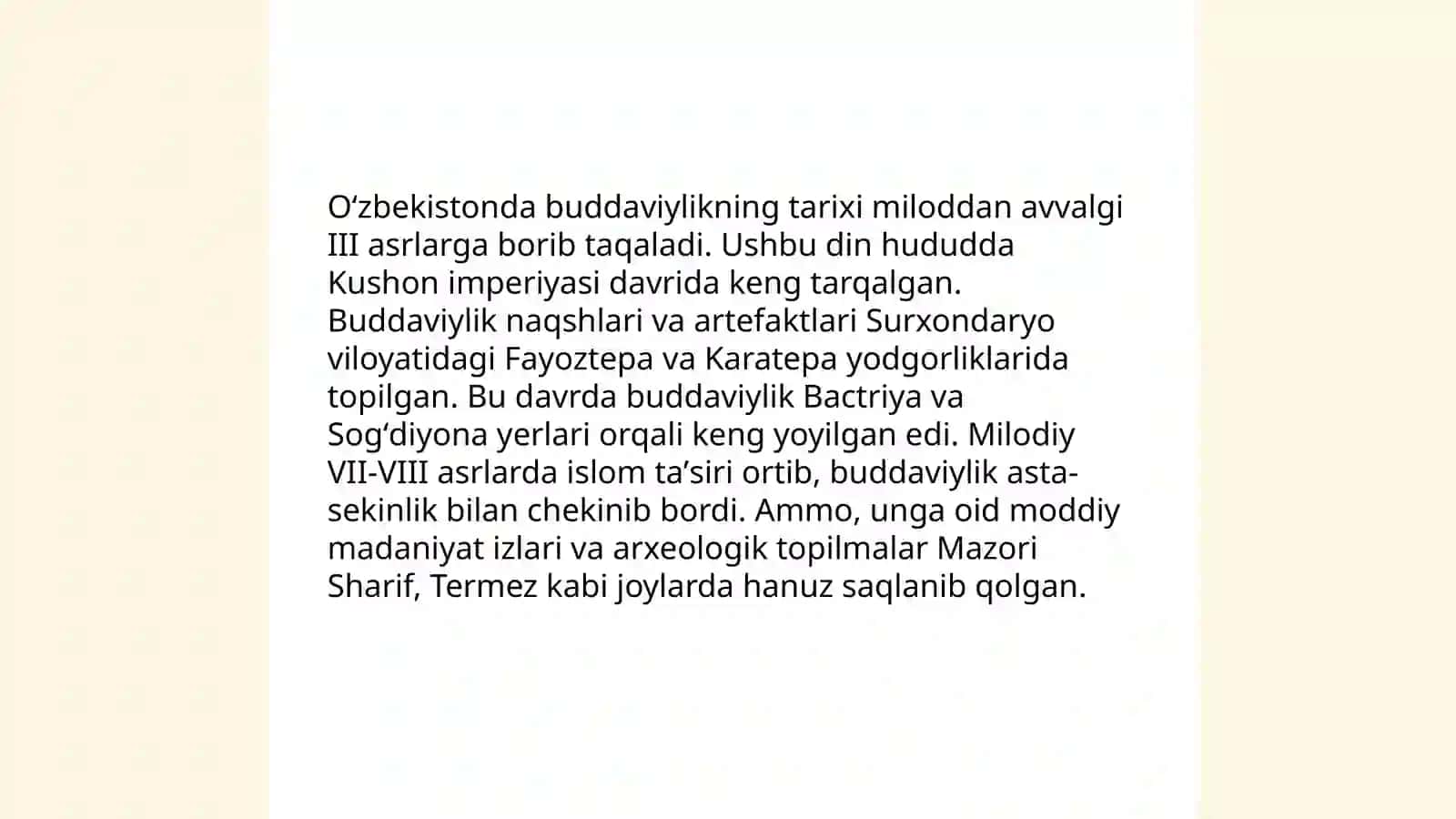 Oʻzbekistonda buddaviylikning tarixi 3