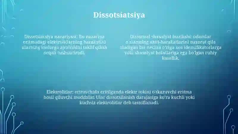 Didsotsiyalanish.Elektrolidlar.Kislata Asos Nazaryalari 3