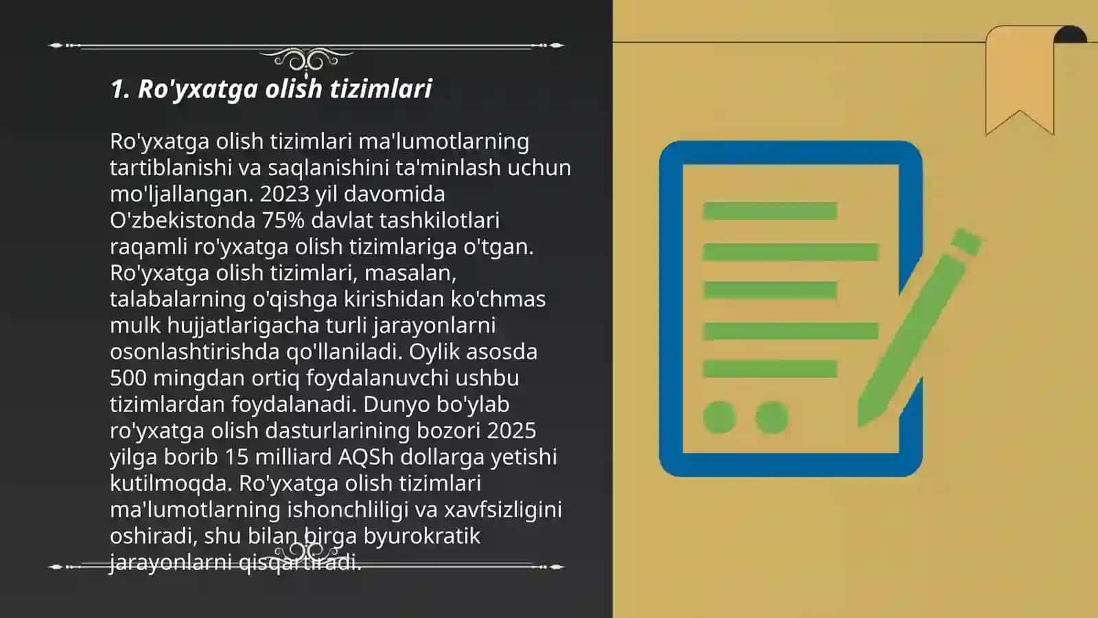 Ro'yxatga olish tizimlari 3