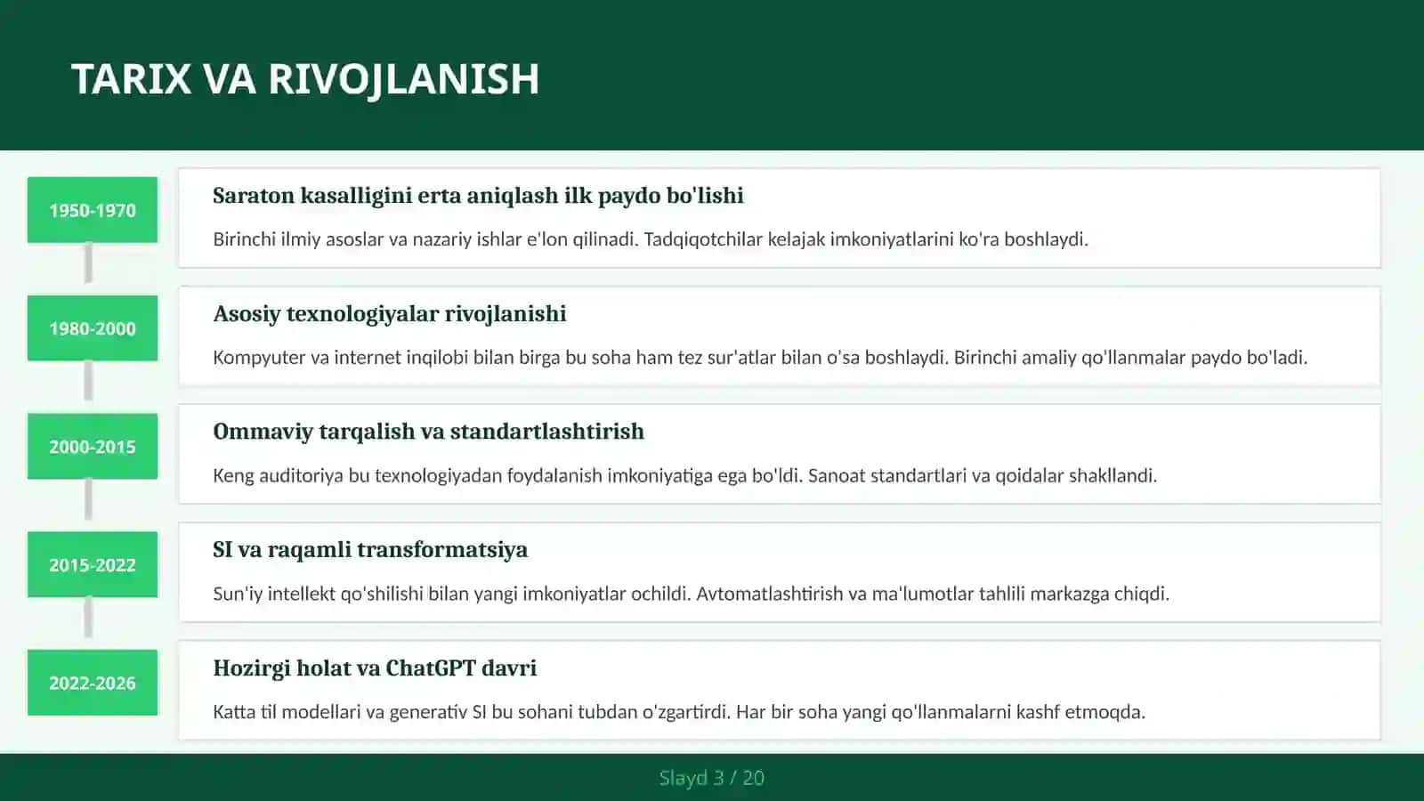 Saraton kasalligini erta aniqlash 3
