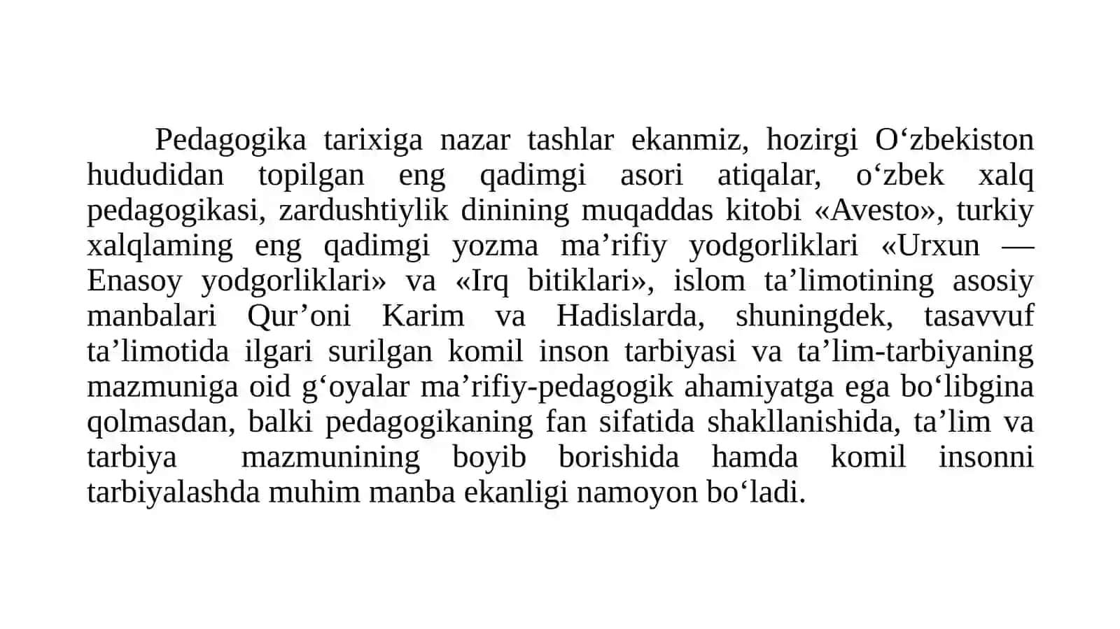 O‘zbekiston Respublikasidata’limtiziminirivojlantirishningkonseptualasoslari.Pedagogikashaxstarbiyasivarivojlanishito‘g‘risidagifan 3