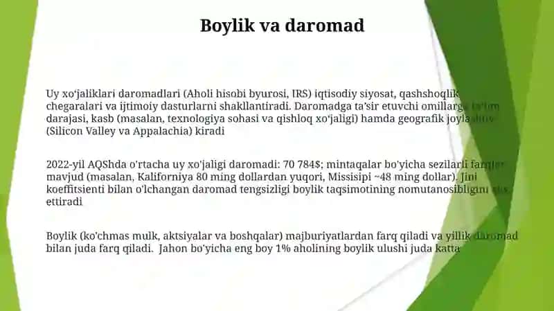 Uy xo'jaliklari daromadlari 3
