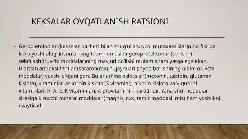 Keksalar Ovqatlanish ratsioni 3