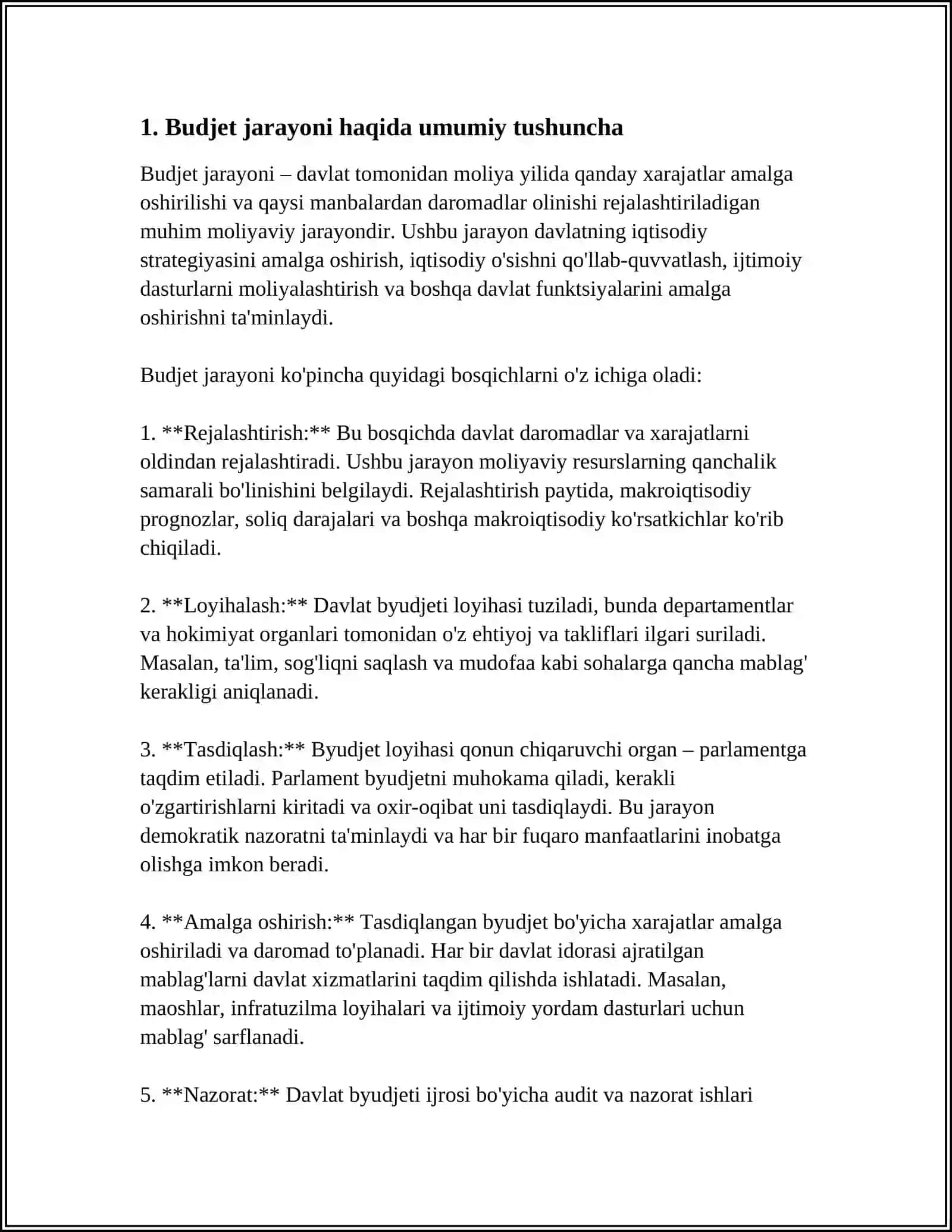 BUDJET JARAYONI 3