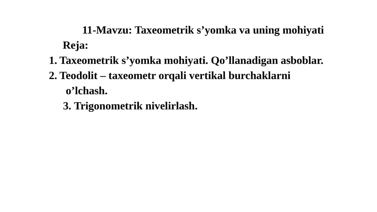 11- Taxeometrik s’yomka va uning mohiyati 3