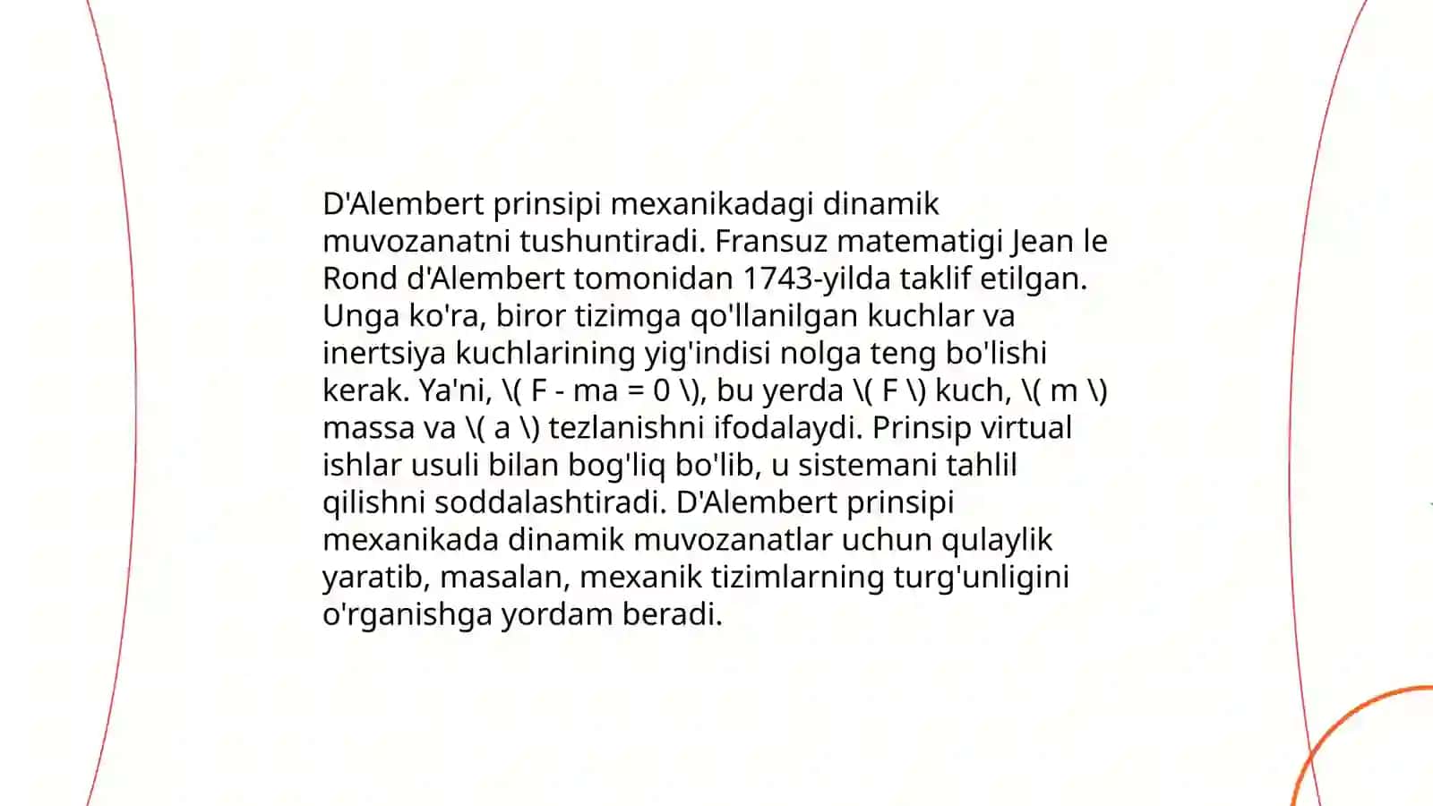 D'Alambert prinsipi 3