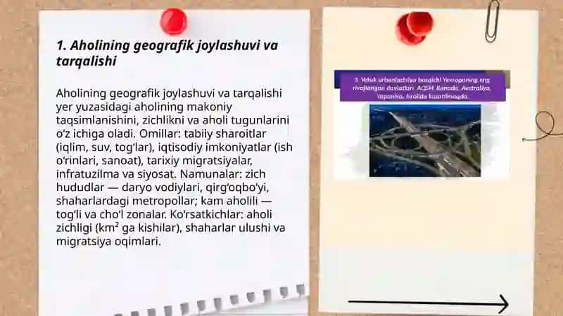 Aholining joylashuvi va urbanizatsiya 3