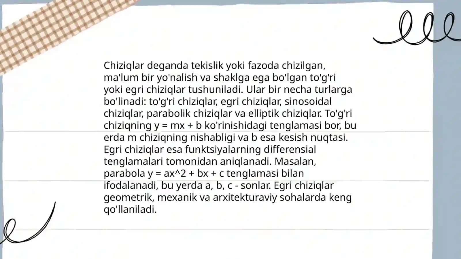 Chiziqlarning urinish tartibi, chiziqlarning oʻramasi 3
