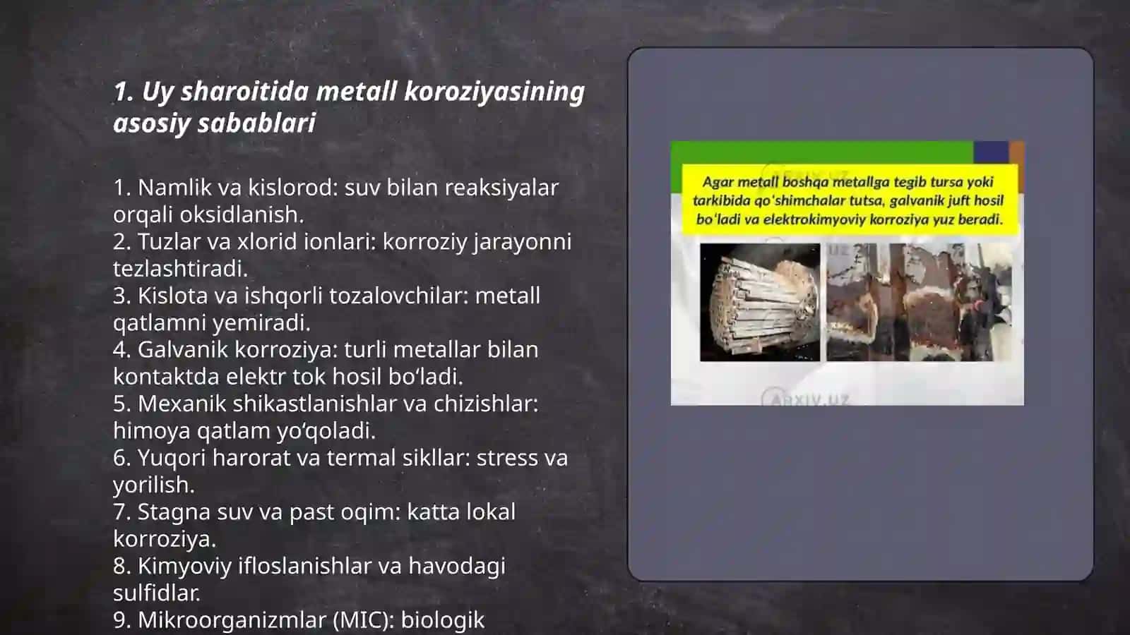 Uyda meyallar koroziyasini yo‘q qilish usullari 3