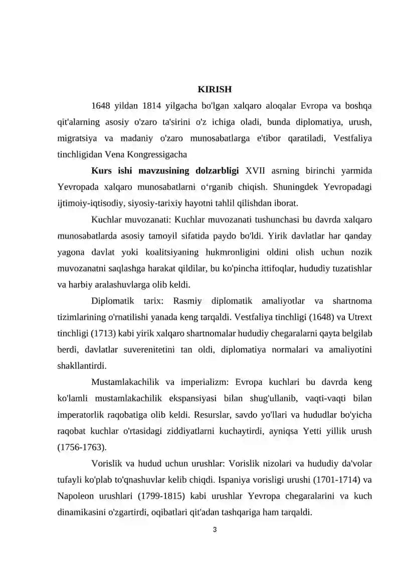 XVII ASRNING BIRINCHI YARMIDA YEVROPADA XALQARO MUNOSABATLAR 3