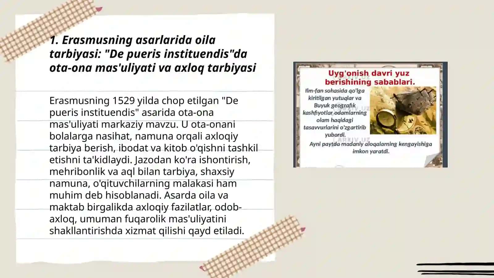 Yevropa Uygʻonish davri mutafakkirlari asarlarida oila tarbiyasining aks etishi 3