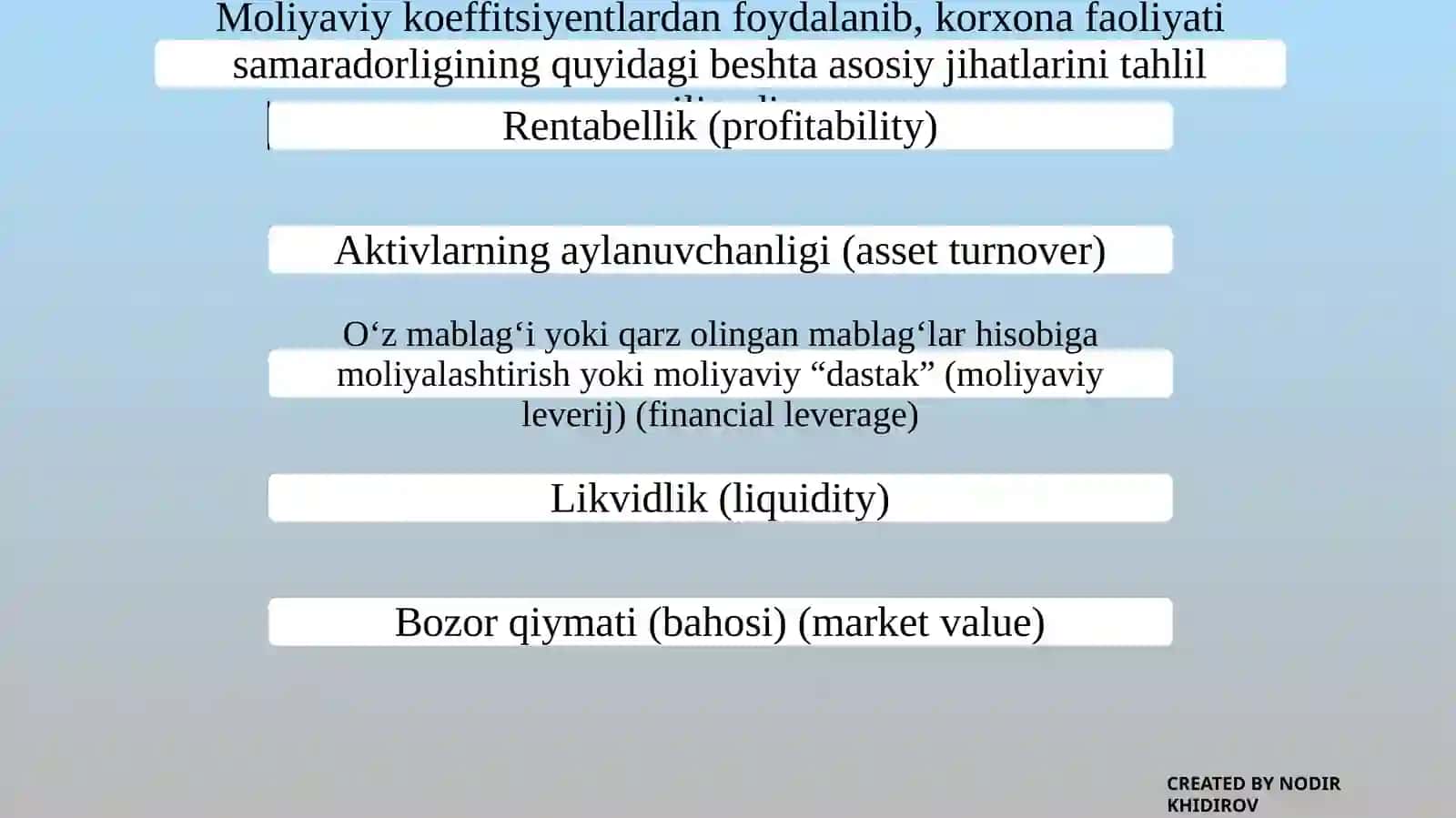 Moliyaviy hisobotlarda moliyaviy koeffitsiyentlardan foydalanish 3