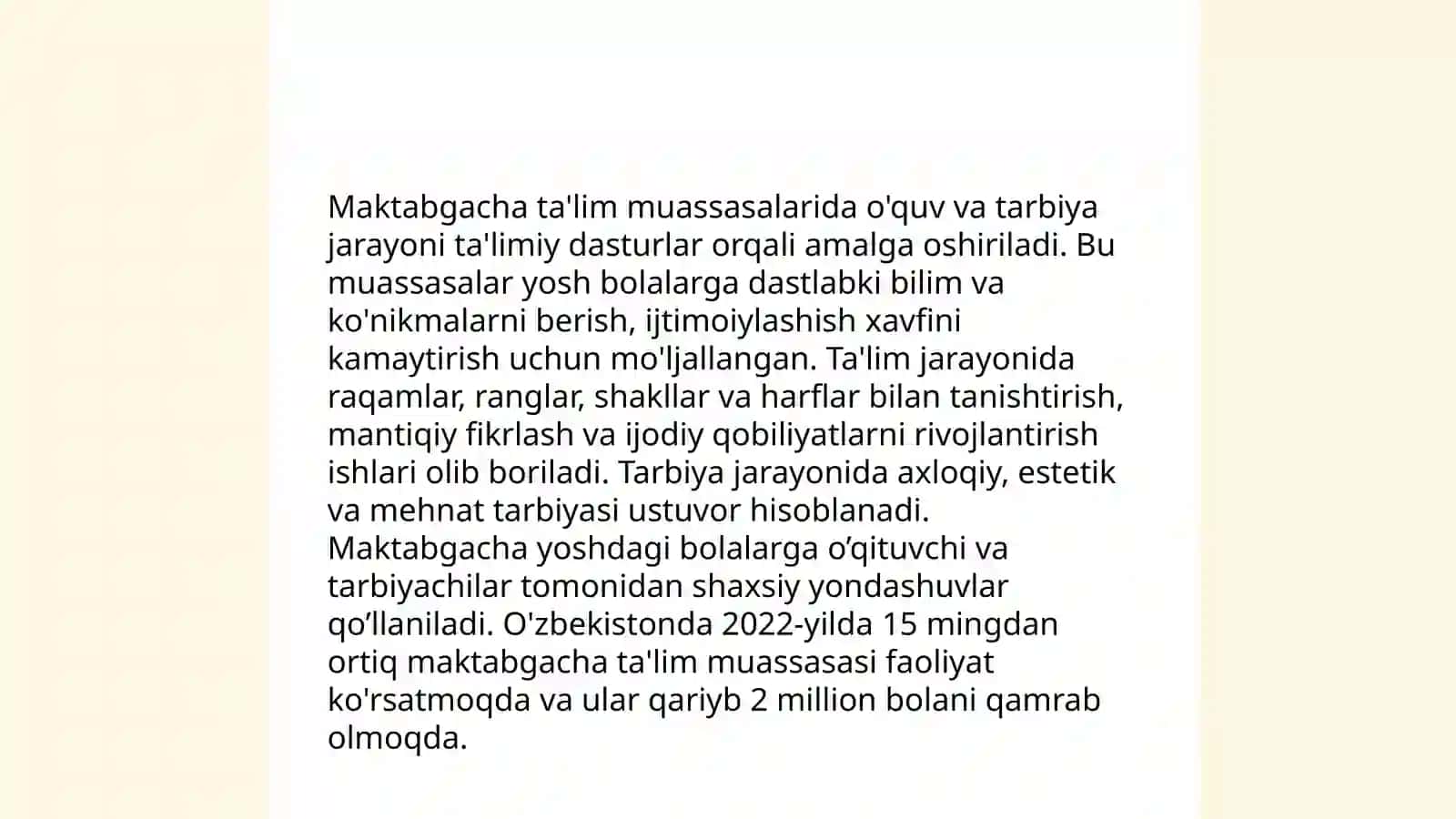 Maktabgacha talim tashkilitlarida faoliyat turlarining olib borilishi 3