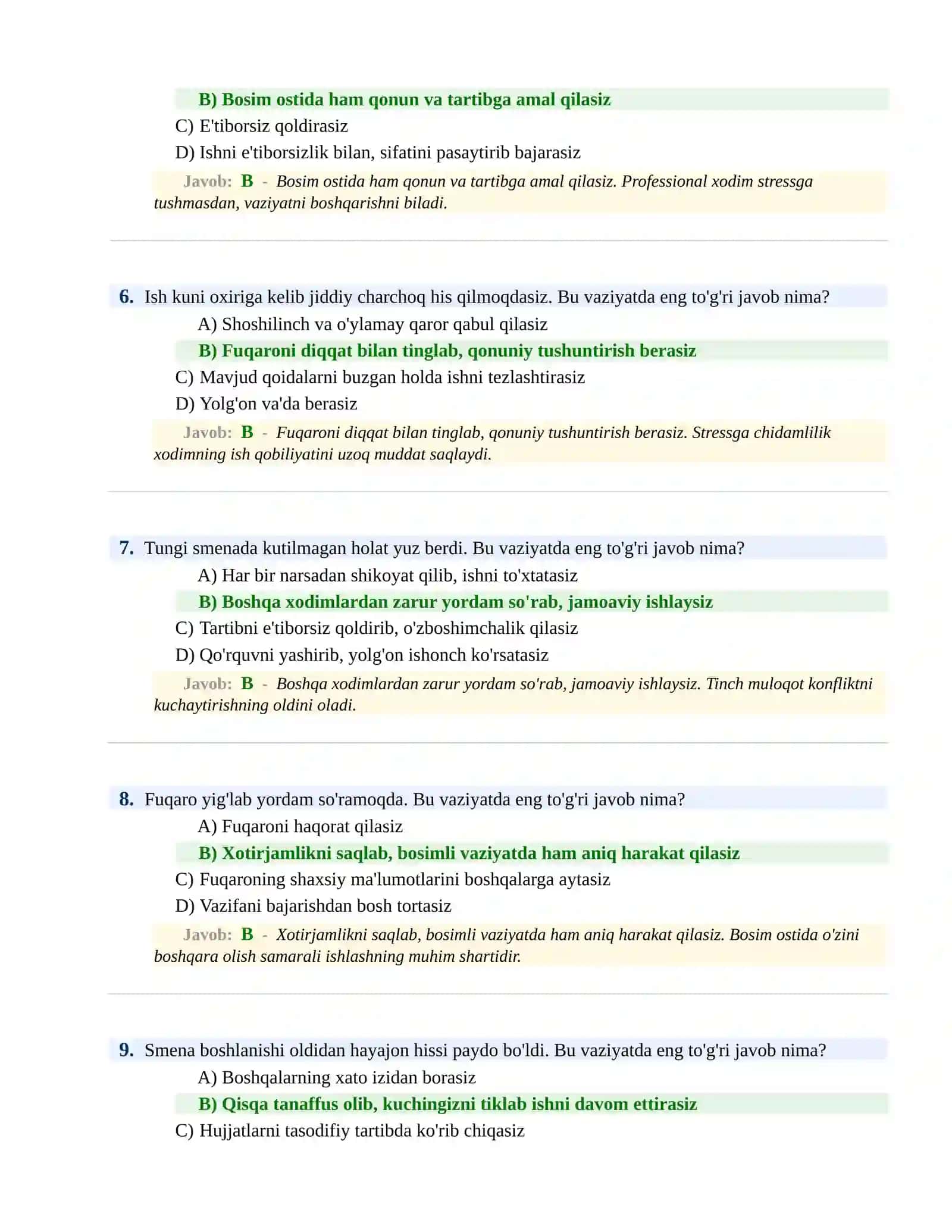 BOJXONA XIZMATIGA ISHGA KIRISH PSIXOLOGIK SINOV Testlari 3